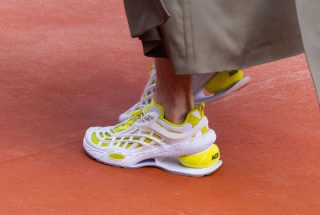 picture of the ACE-T1 sneaker fused a tennis ball wedge with a lace-up pump